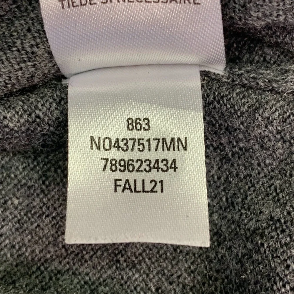 Nordstrom Mens Dark Gray Mock Neck Quarter Zip Long Sleeve Sweater‎